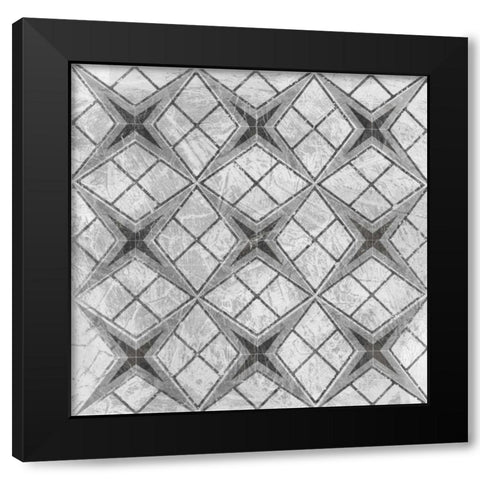 Boho Luxe Tile III Black Modern Wood Framed Art Print with Double Matting by Vess, June Erica