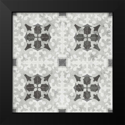 Boho Luxe Tile V Black Modern Wood Framed Art Print by Vess, June Erica