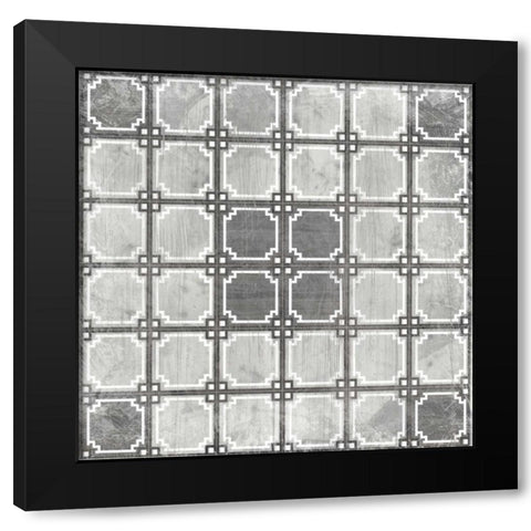 Boho Luxe Tile VI Black Modern Wood Framed Art Print with Double Matting by Vess, June Erica
