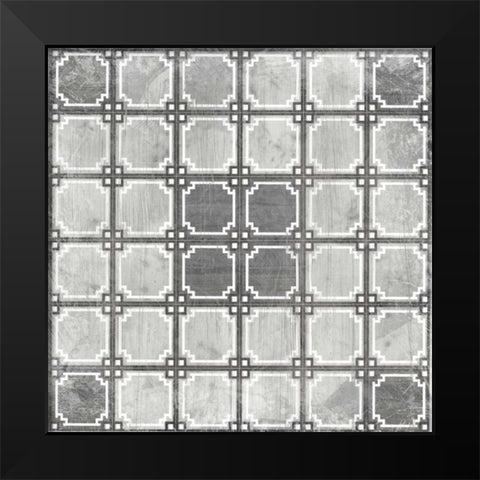 Boho Luxe Tile VI Black Modern Wood Framed Art Print by Vess, June Erica