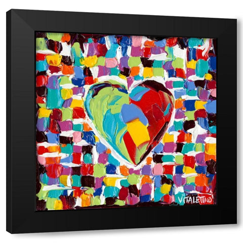 Mosaic Heart I Black Modern Wood Framed Art Print with Double Matting by Vitaletti, Carolee