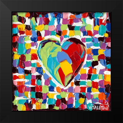 Mosaic Heart I Black Modern Wood Framed Art Print by Vitaletti, Carolee