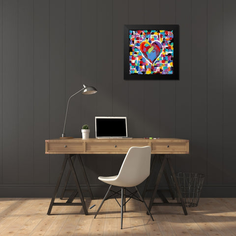 Mosaic Heart II Black Modern Wood Framed Art Print by Vitaletti, Carolee