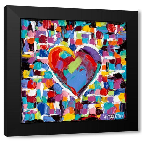 Mosaic Heart II Black Modern Wood Framed Art Print by Vitaletti, Carolee