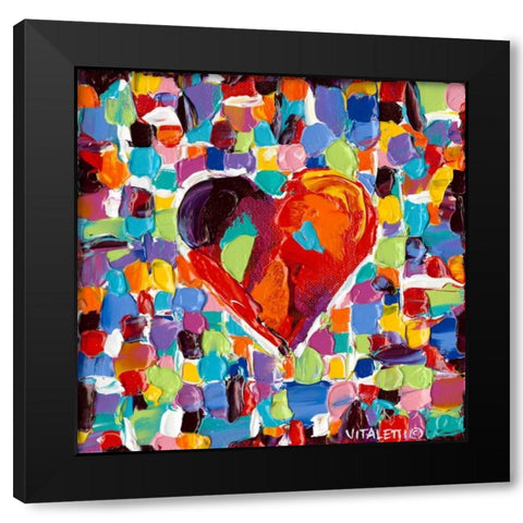 Mosaic Heart III Black Modern Wood Framed Art Print with Double Matting by Vitaletti, Carolee