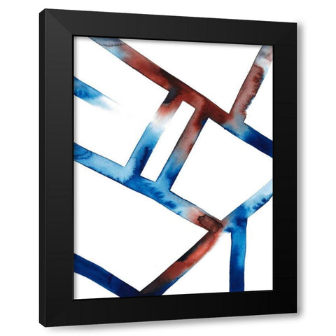Blue and Red Chutes I Black Modern Wood Framed Art Print by Popp, Grace