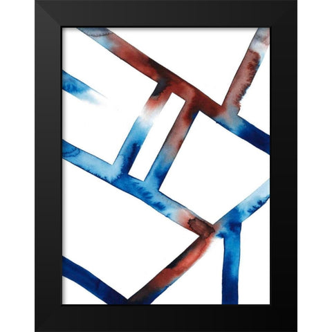 Blue and Red Chutes I Black Modern Wood Framed Art Print by Popp, Grace