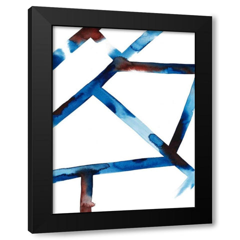 Blue and Red Chutes II Black Modern Wood Framed Art Print by Popp, Grace