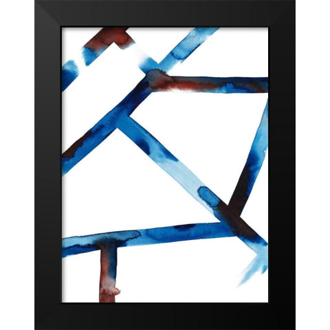 Blue and Red Chutes II Black Modern Wood Framed Art Print by Popp, Grace
