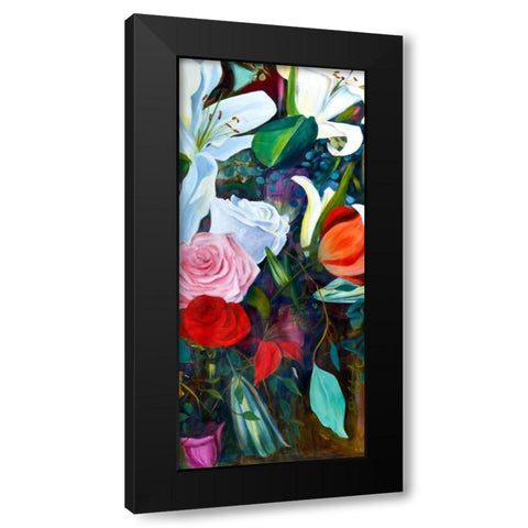 Baroque Flower Triptych III Black Modern Wood Framed Art Print with Double Matting by Iafrate, Sandra
