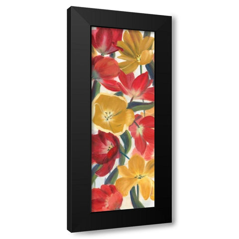 Tulip Array Panel I Black Modern Wood Framed Art Print by Iafrate, Sandra