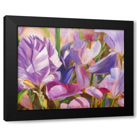 Iris Details II Black Modern Wood Framed Art Print with Double Matting by Iafrate, Sandra