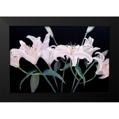 Dramatic Lilies Black Modern Wood Framed Art Print by Iafrate, Sandra