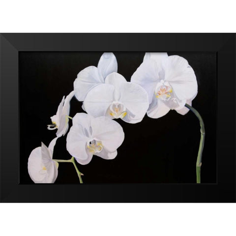Dramatic Orchids I Black Modern Wood Framed Art Print by Iafrate, Sandra
