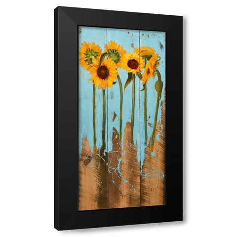 Sunflowers on Wood II Black Modern Wood Framed Art Print by Iafrate, Sandra