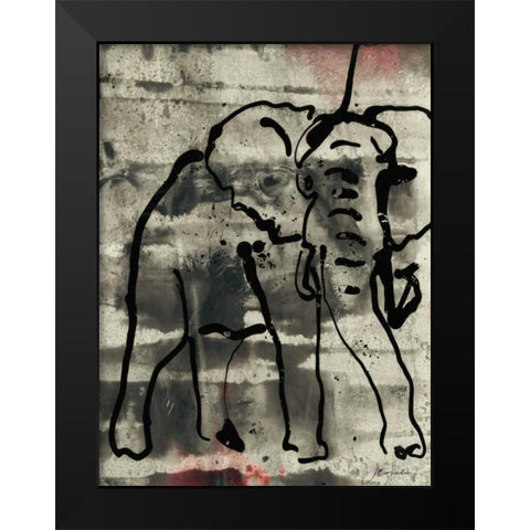 Abstract Elephant I Black Modern Wood Framed Art Print by Combs, Joyce