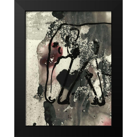 Abstract Elephant II Black Modern Wood Framed Art Print by Combs, Joyce