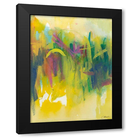 Happy Days I Black Modern Wood Framed Art Print with Double Matting by Combs, Joyce