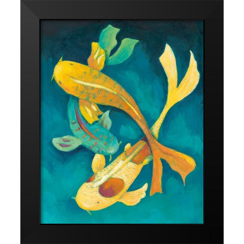 Ornamental Koi I Black Modern Wood Framed Art Print by Zarris, Chariklia