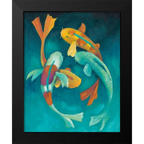 Ornamental Koi II Black Modern Wood Framed Art Print by Zarris, Chariklia