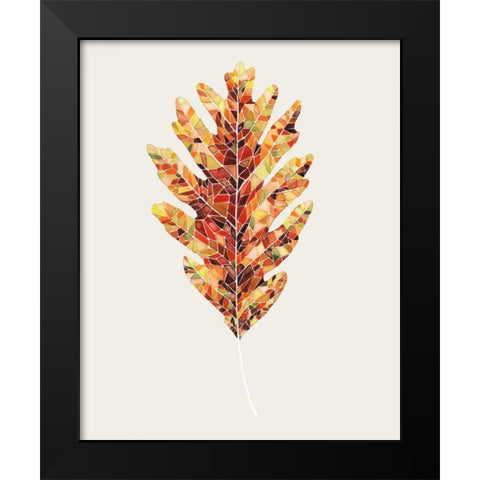Fall Mosaic Leaf I Black Modern Wood Framed Art Print by Popp, Grace