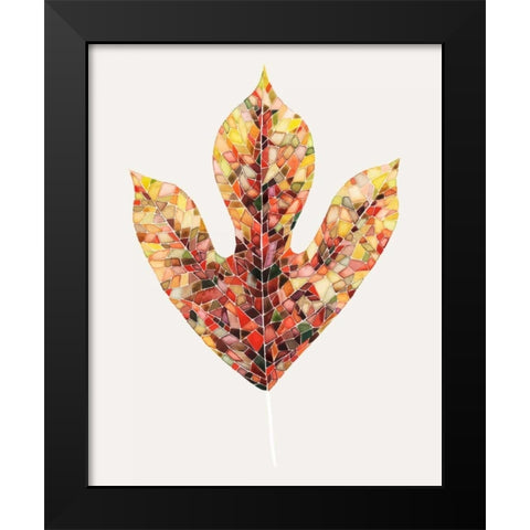 Fall Mosaic Leaf II Black Modern Wood Framed Art Print by Popp, Grace