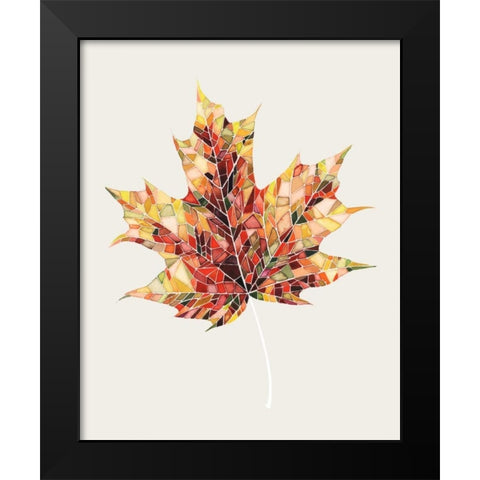Fall Mosaic Leaf III Black Modern Wood Framed Art Print by Popp, Grace