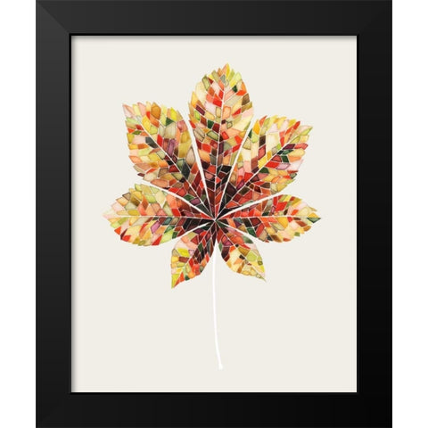 Fall Mosaic Leaf IV Black Modern Wood Framed Art Print by Popp, Grace