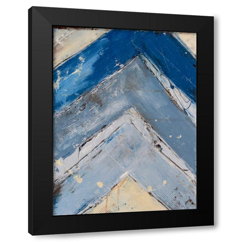 Blue Zag I Black Modern Wood Framed Art Print with Double Matting by Ashley, Erin