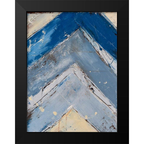 Blue Zag I Black Modern Wood Framed Art Print by Ashley, Erin