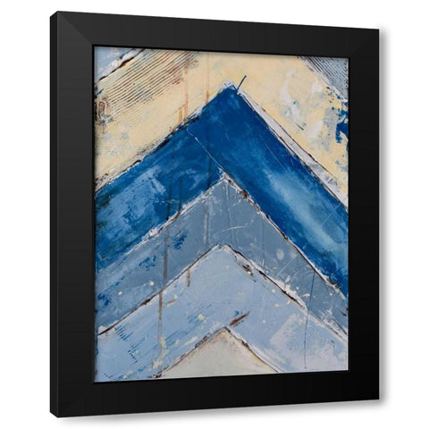 Blue Zag II Black Modern Wood Framed Art Print with Double Matting by Ashley, Erin