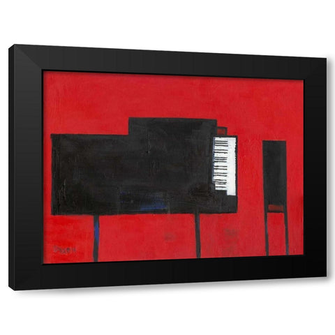 The Piano Black Modern Wood Framed Art Print by Dixon, Samuel