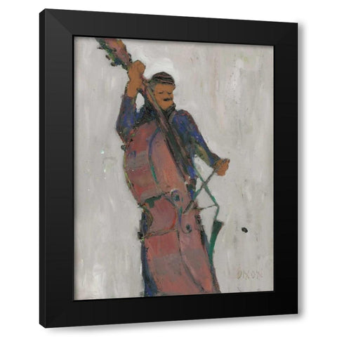 The Man Behind the Bass Black Modern Wood Framed Art Print with Double Matting by Dixon, Samuel