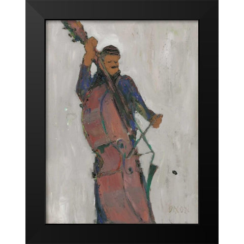 The Man Behind the Bass Black Modern Wood Framed Art Print by Dixon, Samuel