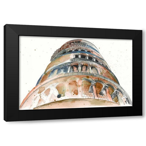 View of Eiffel II Black Modern Wood Framed Art Print with Double Matting by Wang, Melissa