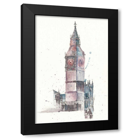 View of Eiffel IV Black Modern Wood Framed Art Print with Double Matting by Wang, Melissa