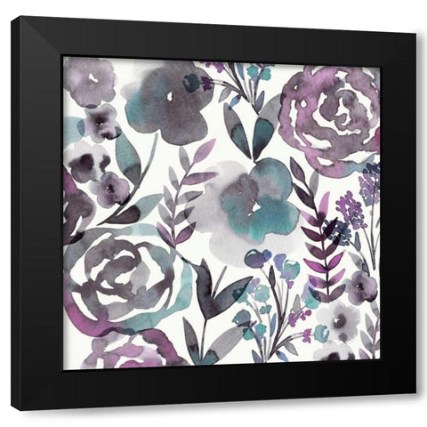 Blooming Plum Garden I Black Modern Wood Framed Art Print with Double Matting by Kappa, Diane