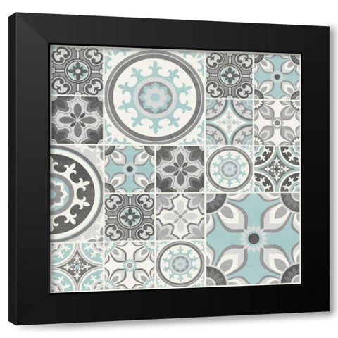 Suzanni Tile I Black Modern Wood Framed Art Print with Double Matting by Kappa, Diane