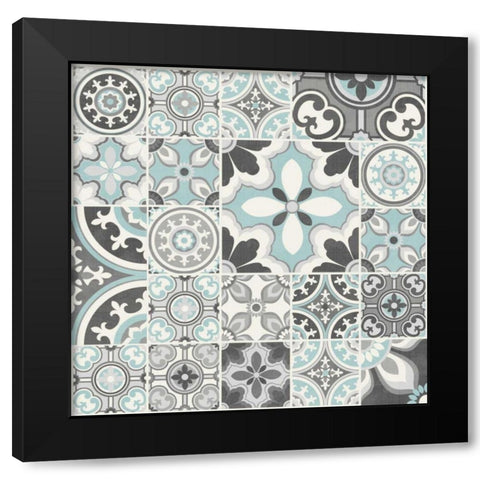 Suzanni Tile III Black Modern Wood Framed Art Print with Double Matting by Kappa, Diane