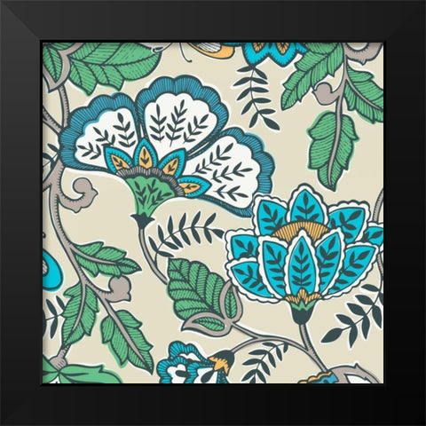Namaste Floral I Black Modern Wood Framed Art Print by Kappa, Diane