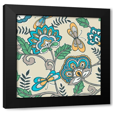 Namaste Floral II Black Modern Wood Framed Art Print with Double Matting by Kappa, Diane