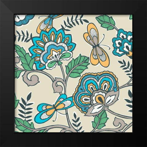 Namaste Floral II Black Modern Wood Framed Art Print by Kappa, Diane