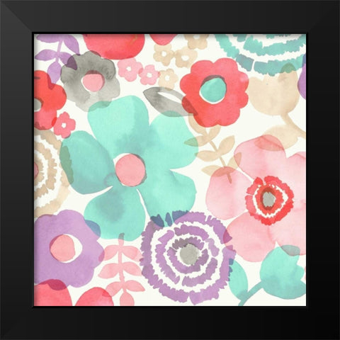 Ocean Shores Floral I Black Modern Wood Framed Art Print by Kappa, Diane