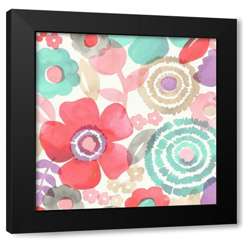 Ocean Shores Floral II Black Modern Wood Framed Art Print by Kappa, Diane