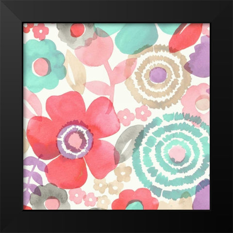 Ocean Shores Floral II Black Modern Wood Framed Art Print by Kappa, Diane