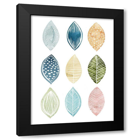 Patterned Leaves I Black Modern Wood Framed Art Print by Popp, Grace