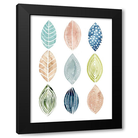 Patterned Leaves II Black Modern Wood Framed Art Print with Double Matting by Popp, Grace
