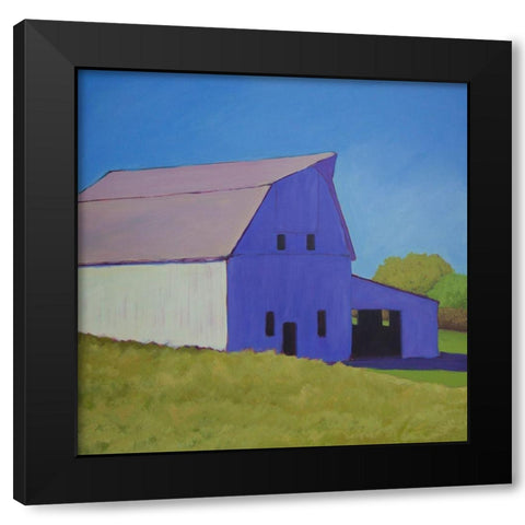 Custom Over the Hill Black Modern Wood Framed Art Print with Double Matting by Young, Carol