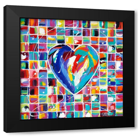 Hearts of a Different Color I Black Modern Wood Framed Art Print with Double Matting by Vitaletti, Carolee