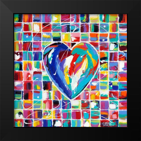 Hearts of a Different Color I Black Modern Wood Framed Art Print by Vitaletti, Carolee